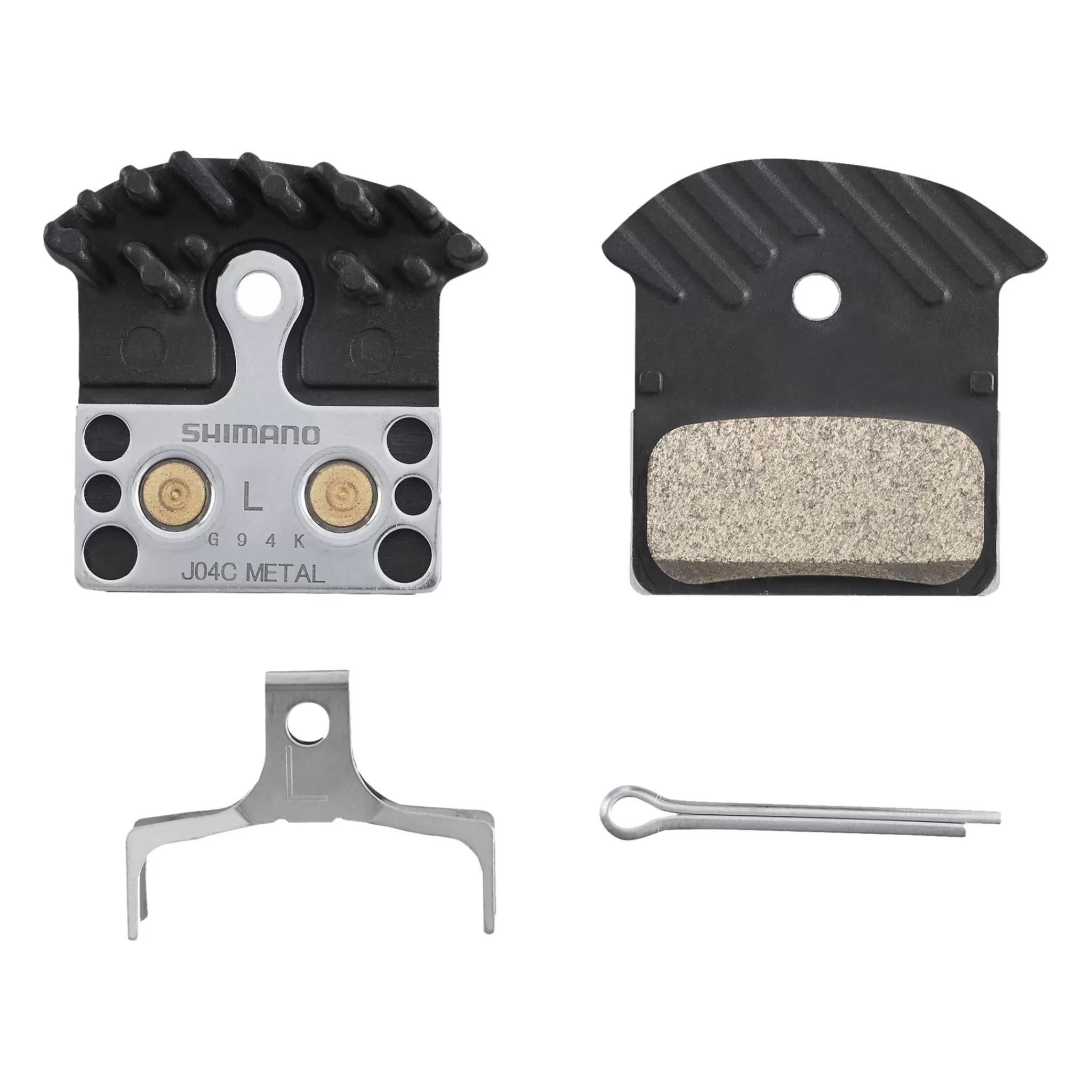 shimano Brake Pads Xtr-Deore Metal W/Cooling Ribs, Bremseklosser